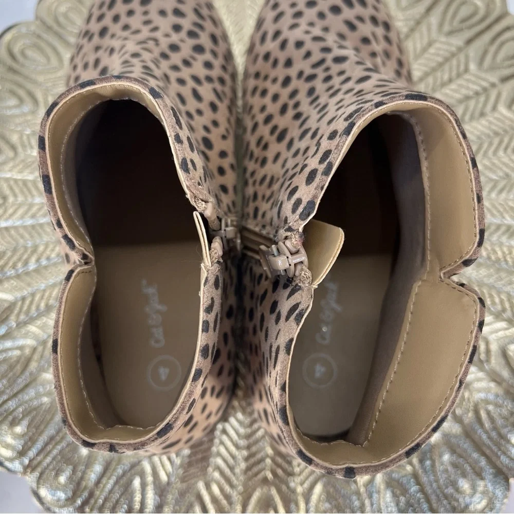 Cat & Jack Leopard Print Ankle‎ Boots | Girls Size 4